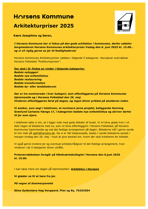 Invitation Til Josephine Og Saren HGCV 17 Horsens
